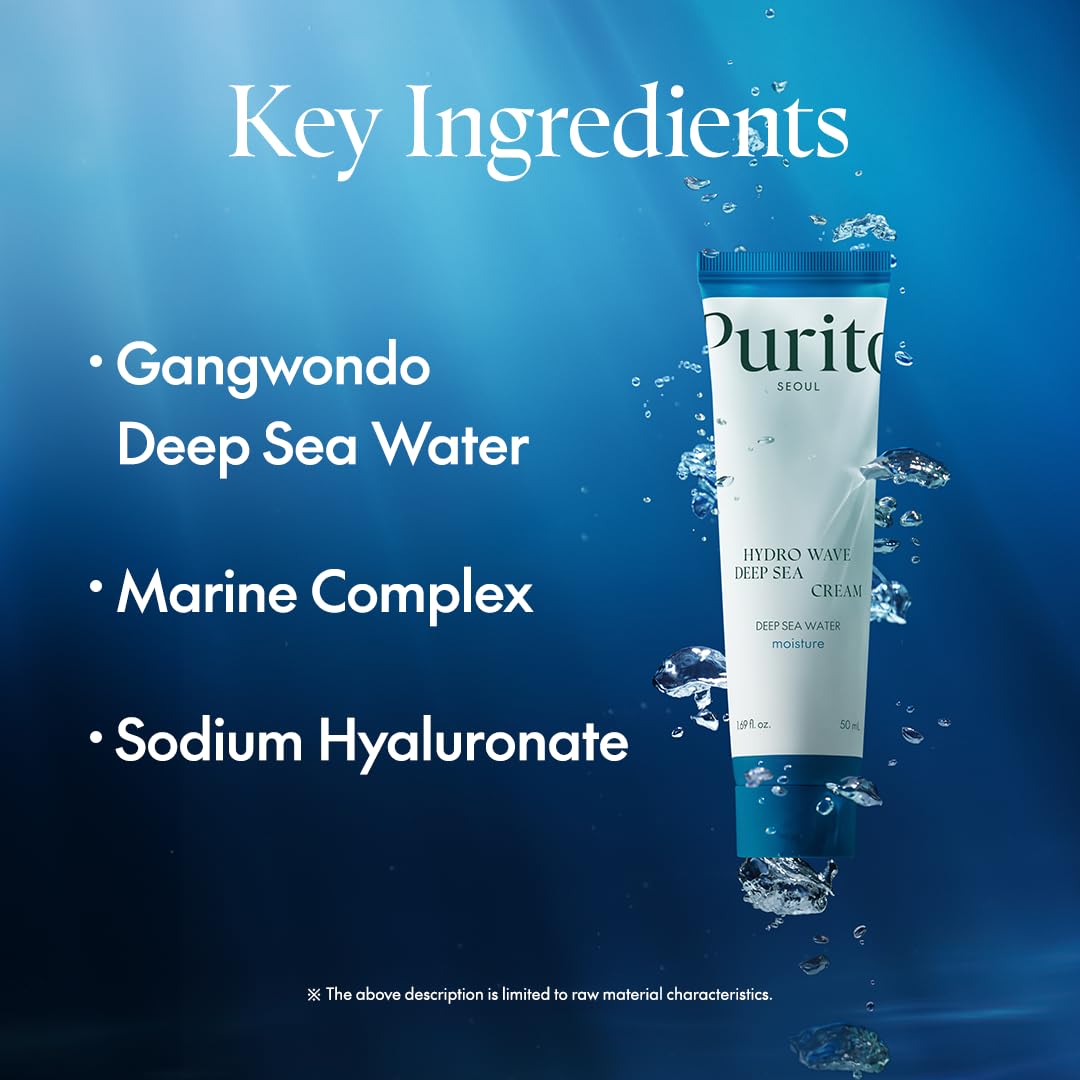 Purito Deep Sea Cream application demo shows gentle, non-greasy skincare routine.