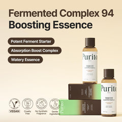 PURITO Fermented Complex 94 showcases Niacinamide for radiant-looking skin.