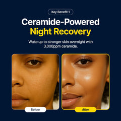Purito Luminous Ceramide Sleeping Pack texture swatch highlights velvety hydration for daily night care.
