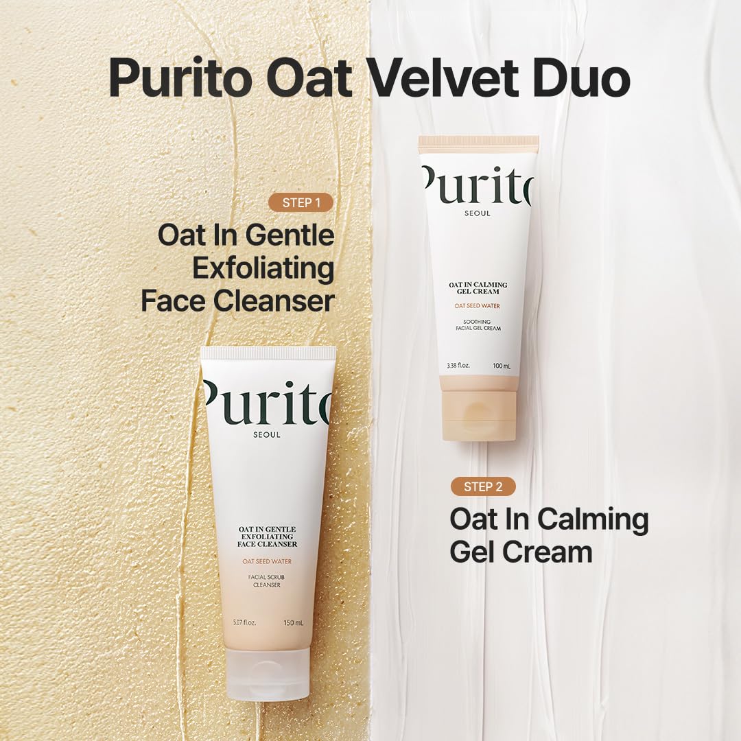 Purito Oat In Calming Gel Cream fragrance-free label communicates gentle, irritation-friendly skincare.