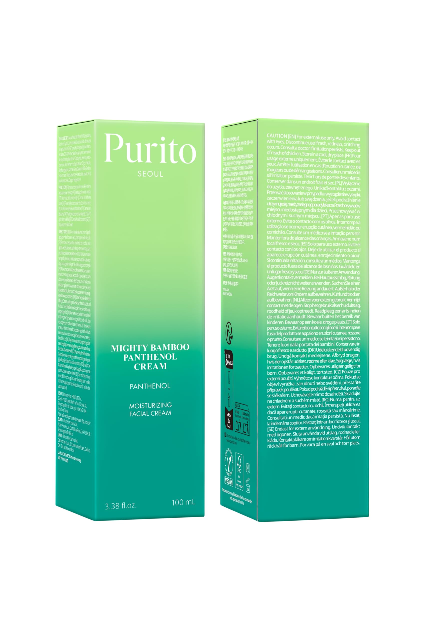 PURITO Panthenol 10% Korean skincare routine step showcases ritual soothing care.