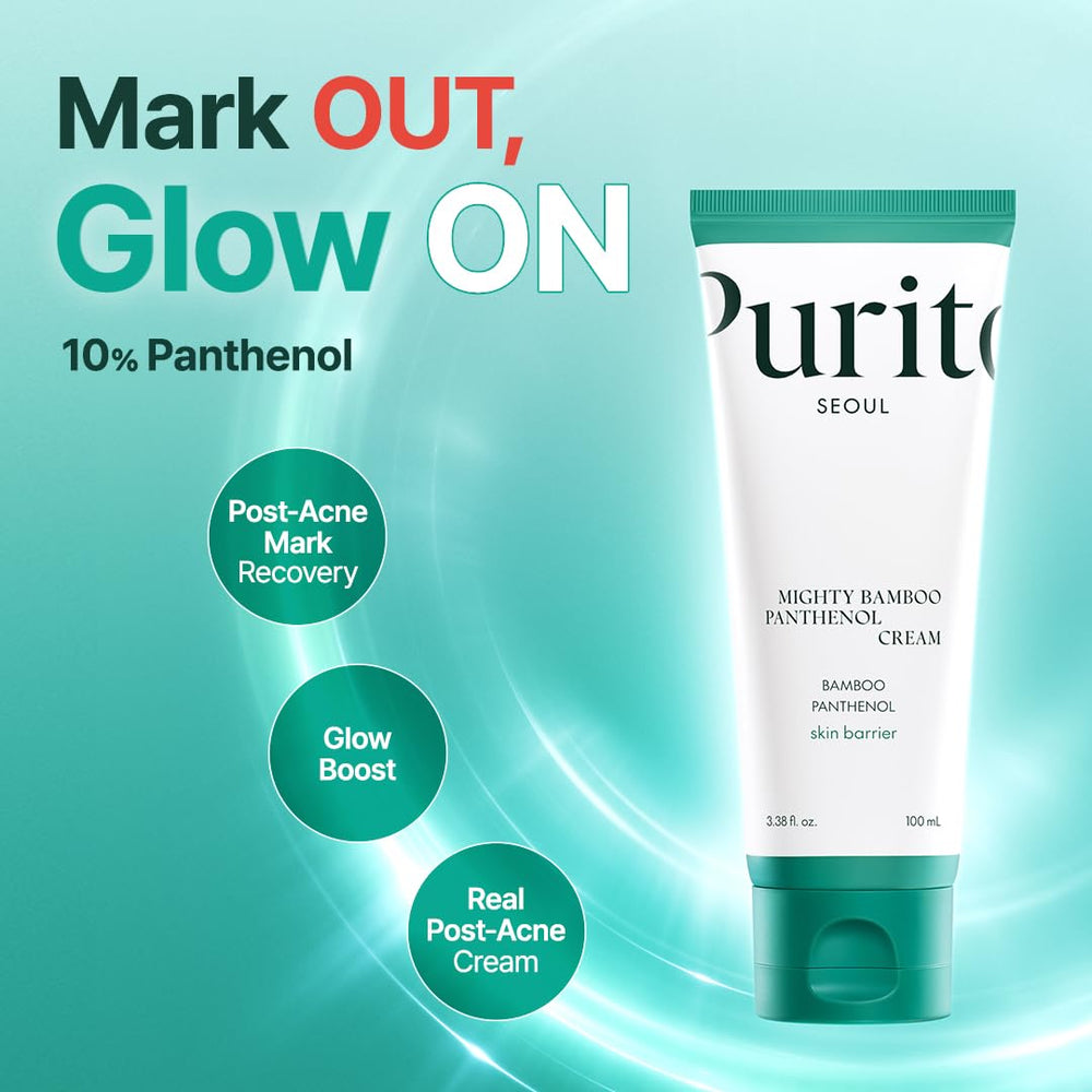 PURITO Panthenol 10% Niacinamide glow duo highlights brightening and calming effects together.