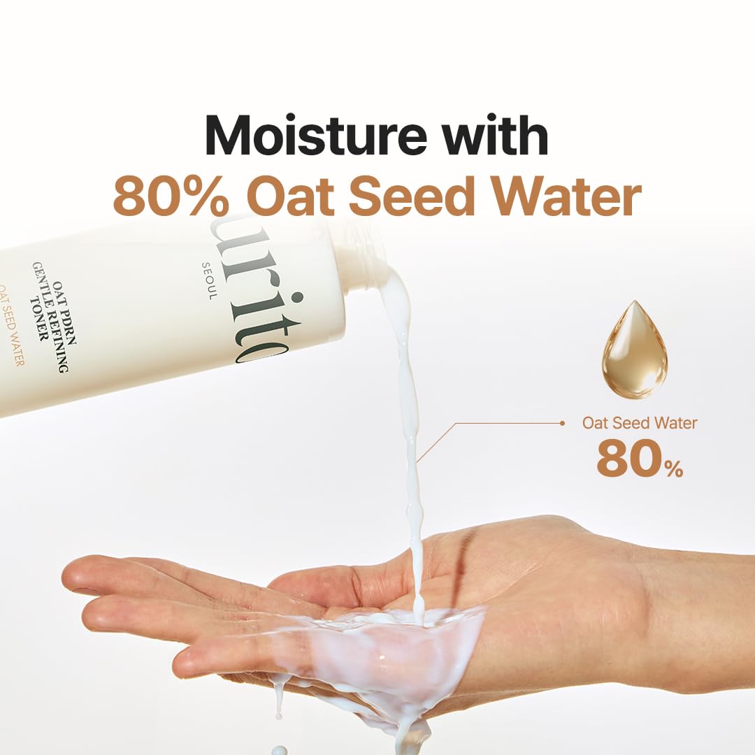 PURITO toner-dispense-pump shows fast-absorbing, non-sticky finish.