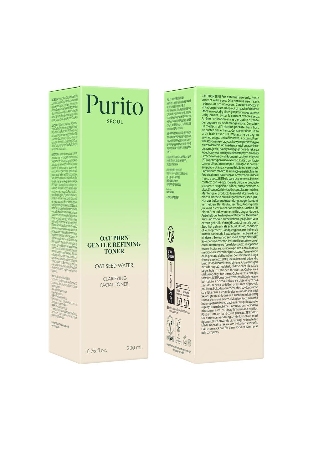 PURITO vegan-friendly-label emphasizes cruelty-free daily-use skincare.