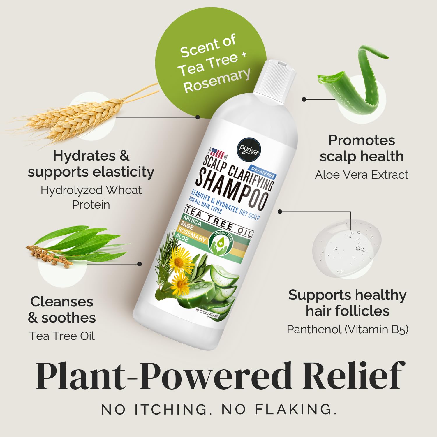 Puriya Tea Tree Clarifying Shampoo hair shine and softness after use.