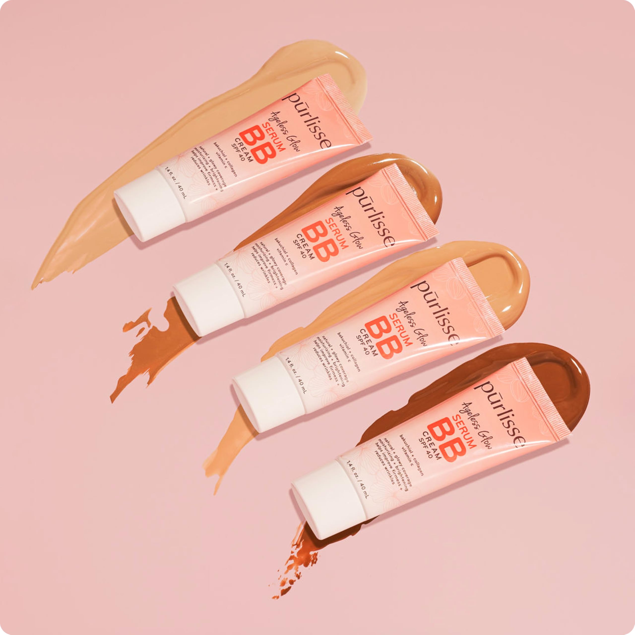 pūrlisse Ageless Glow bottle in skincare routine setup for daily use