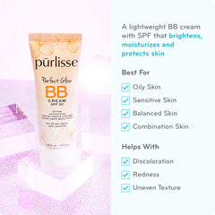 Pūrlisse BB Cream texture swatch showing matte to dewy finish for natural coverage