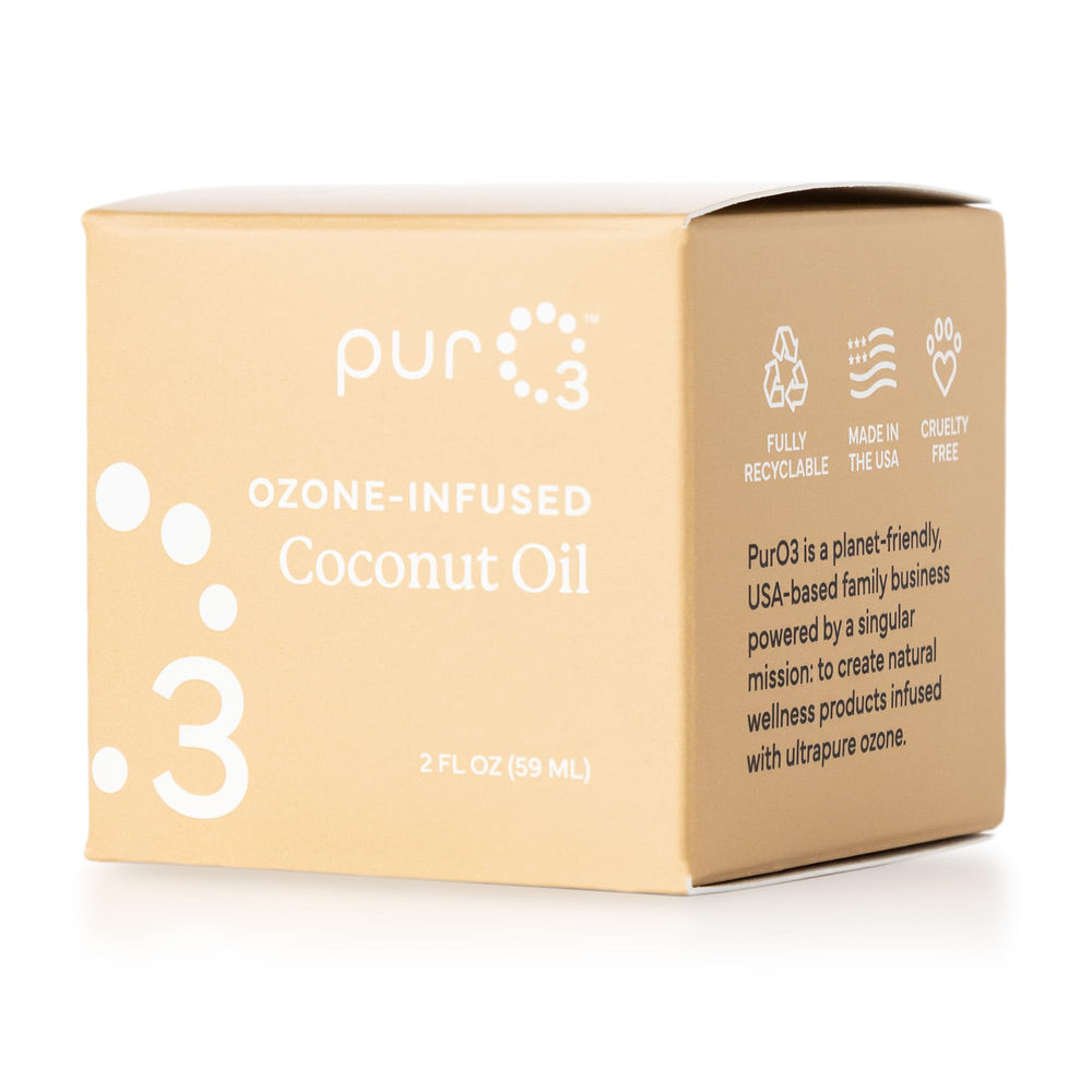 PurO3 application routine demonstrates soothing, hydrating skincare for face and body.
