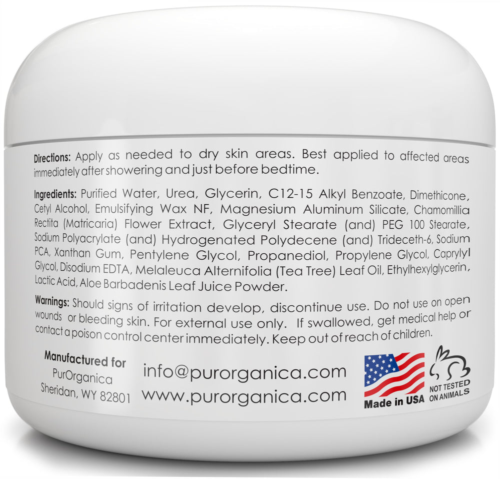 PurOrganica Urea 20% Made in USA label signals quality and trusted ingredients.
