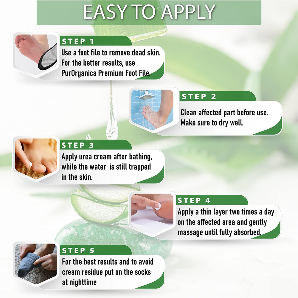PurOrganica Urea 40% Foot Cream with aloe and chamomile botanicals