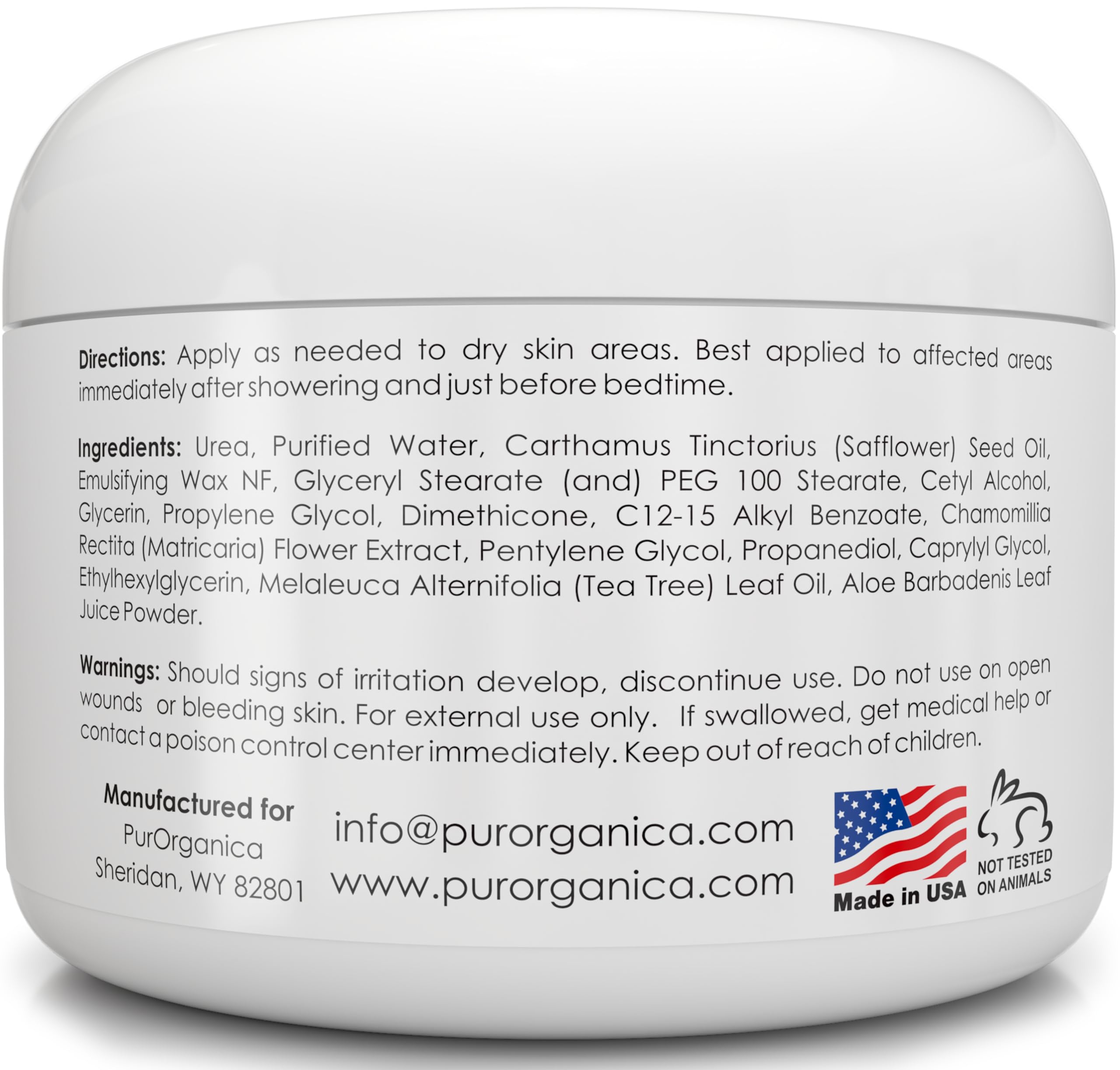 PurOrganica Urea 40% Foot Cream night routine image suggests soothing repair