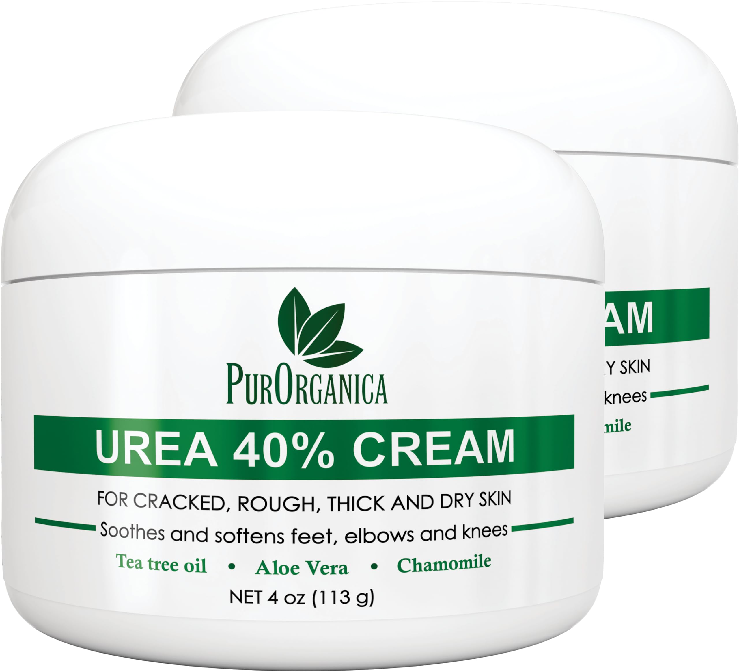 PurOrganica Urea 40% Foot Cream tube front highlights premium USA-made foot care for dry skin
