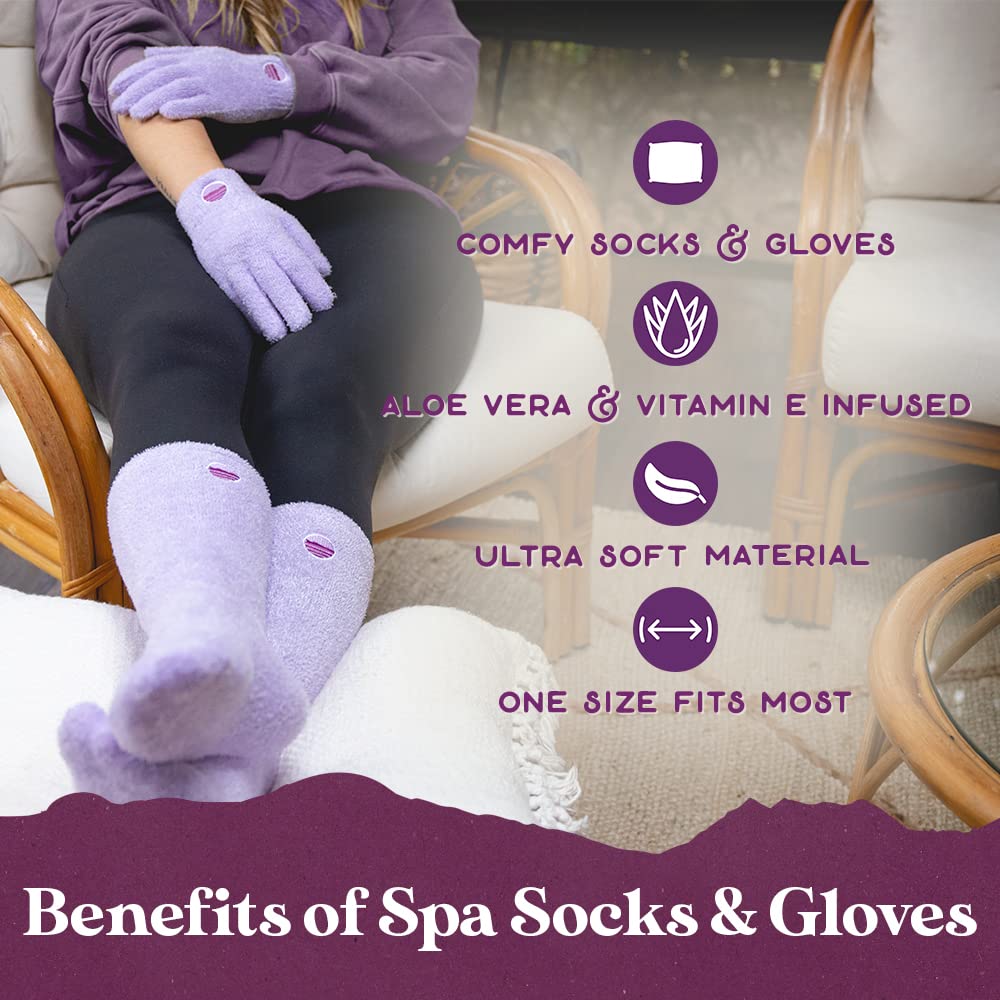 Purple Canyon vitamin E gloves close-up showing nourishing hand care overnight.