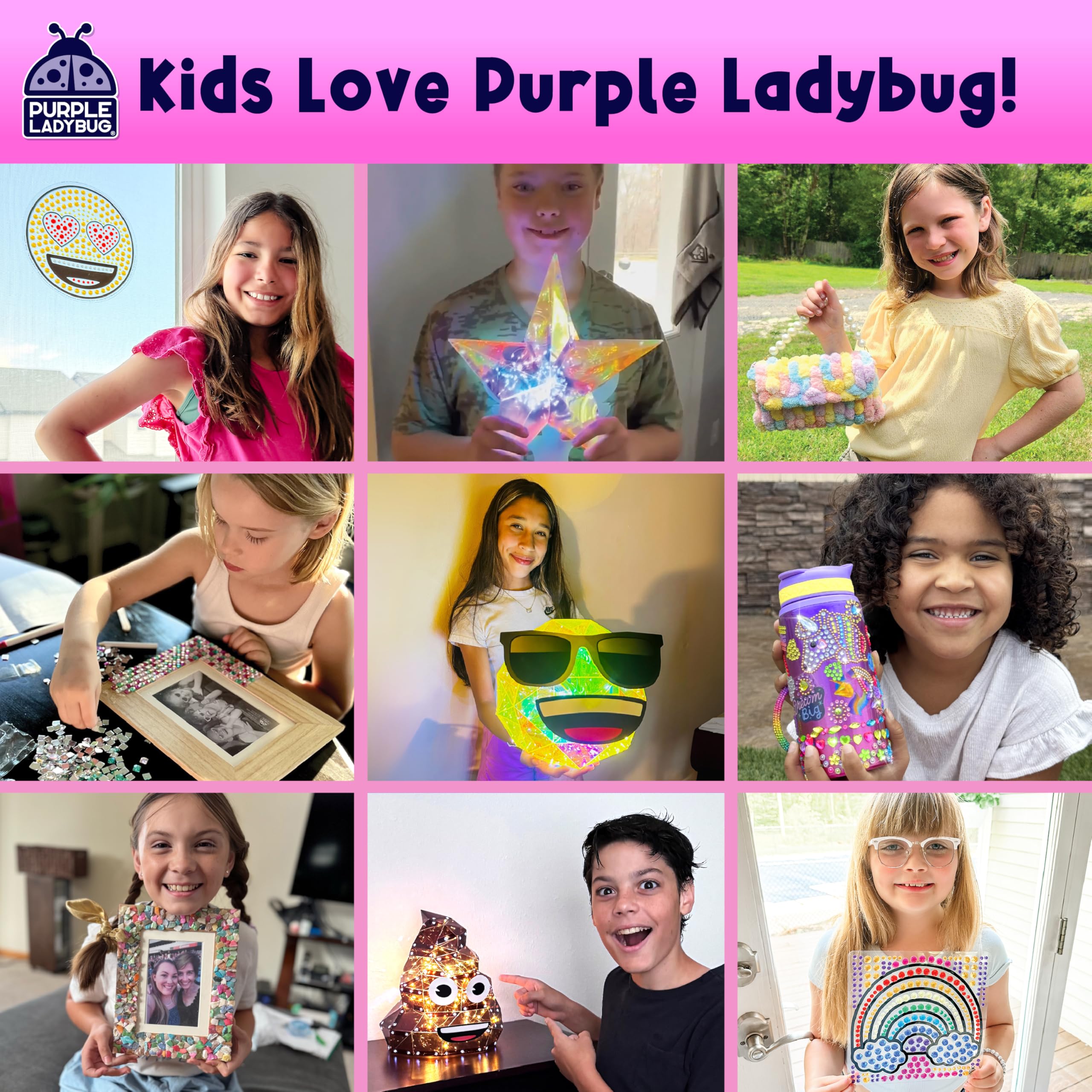 Purple Ladybug gift-ready packaging suggests stocking stuffers and holiday gifts.