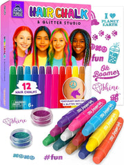 Purple Ladybug 12 color hair chalk kit for kids with colorful styling options