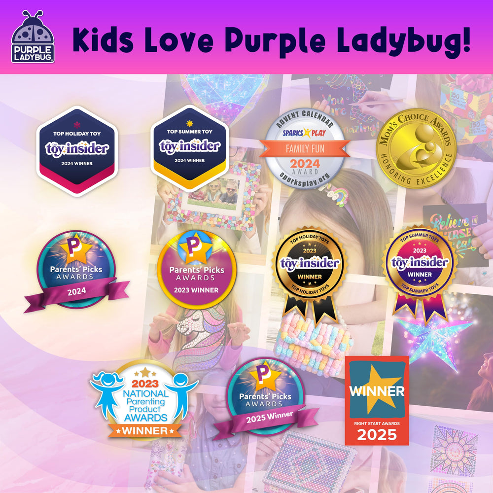 Purple Ladybug kids wearing chalk for dress-up and party play