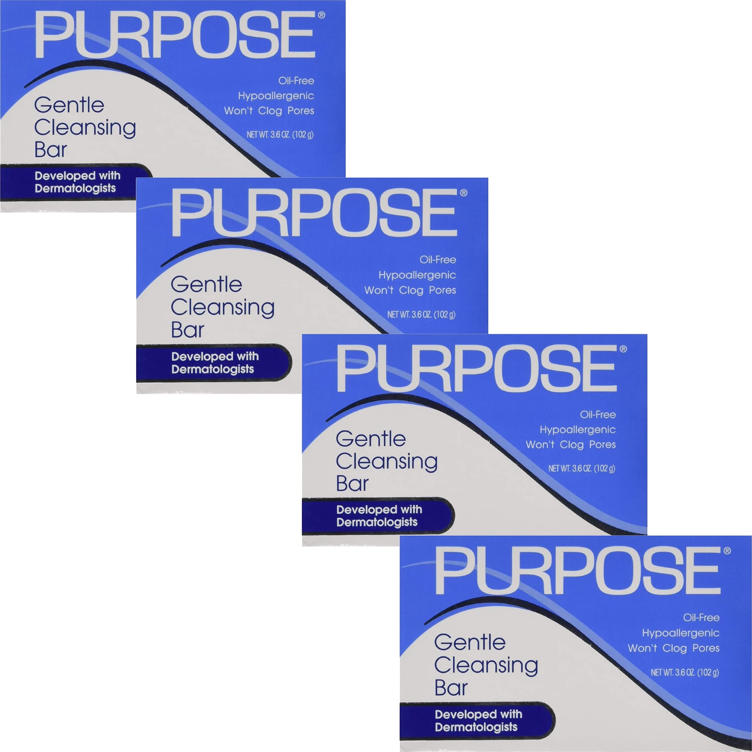 Purpose Gentle Cleansing Bar 4-pack front view for daily cleansing.