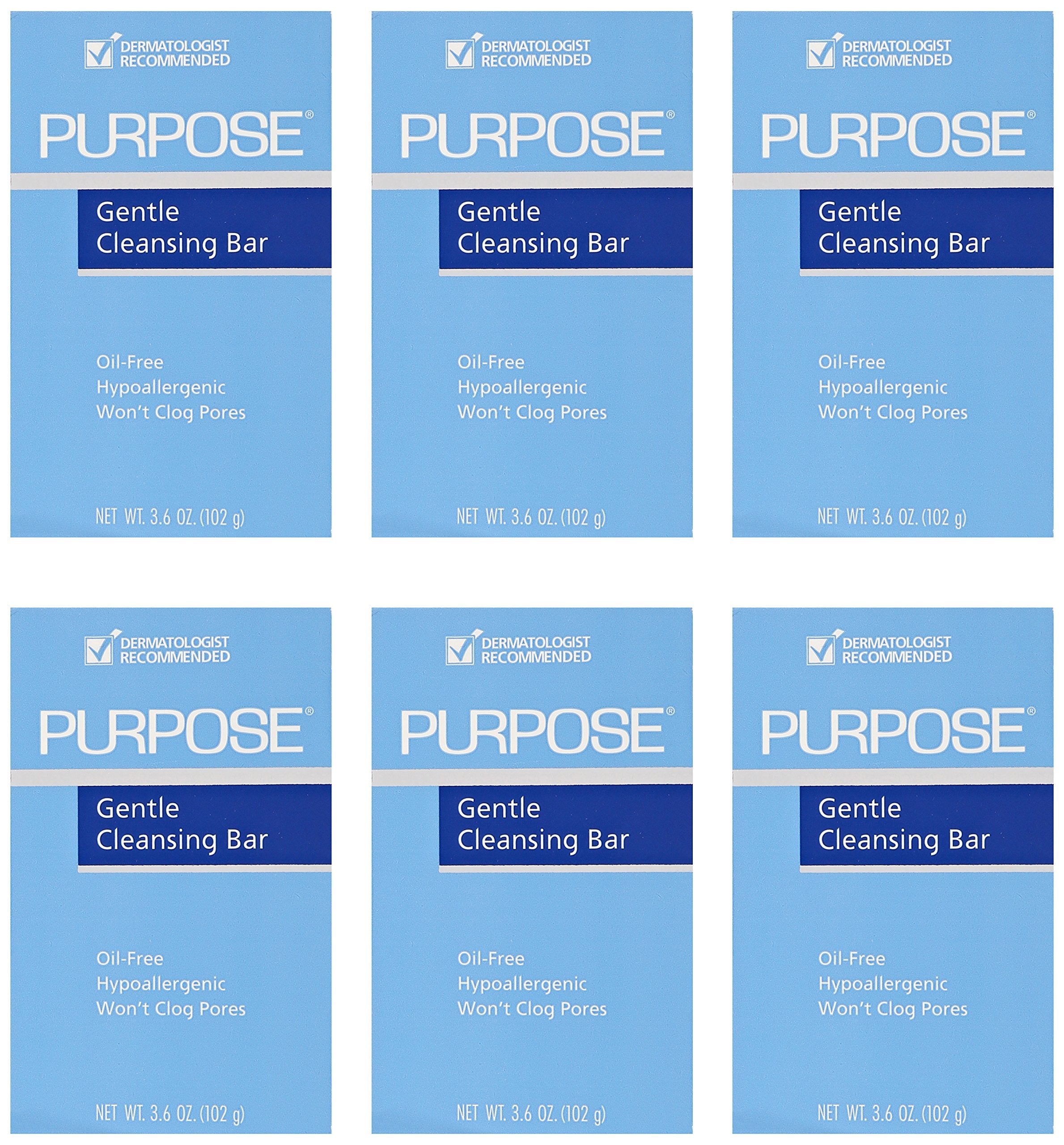 PURPOSE Gentle Cleansing Bar texture closeup shows smooth, cleansing feel for sensitive skin.