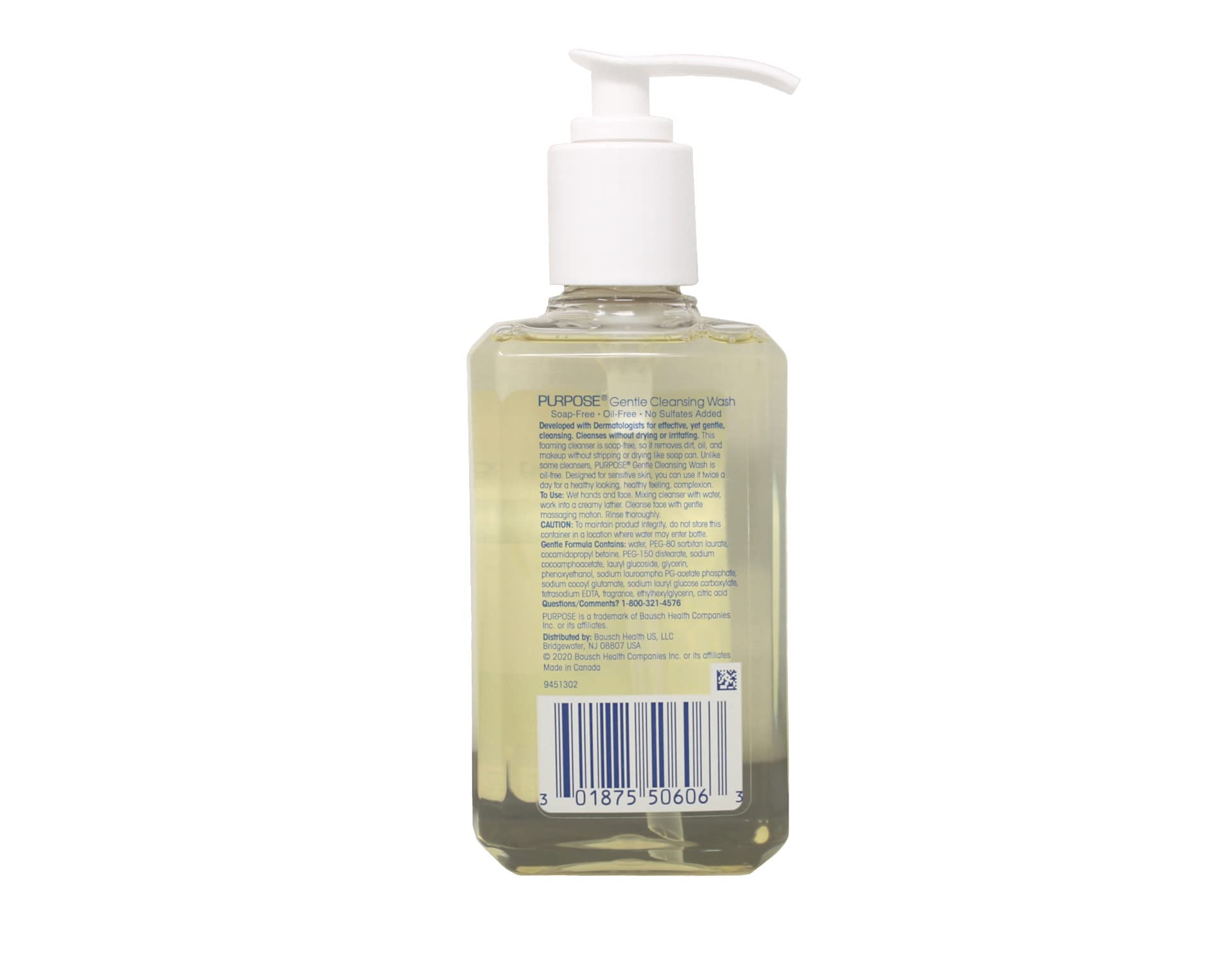 PURPOSE cleansing application image illustrating gentle cleansing on skin.