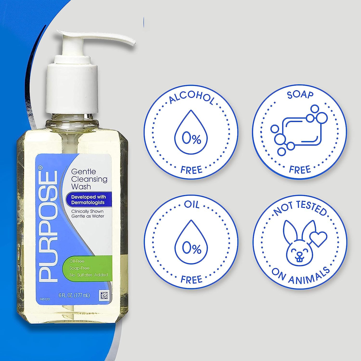 Purpose Gentle Cleansing Wash daily-use scenario suggests clean skin without harsh stripping after workouts.