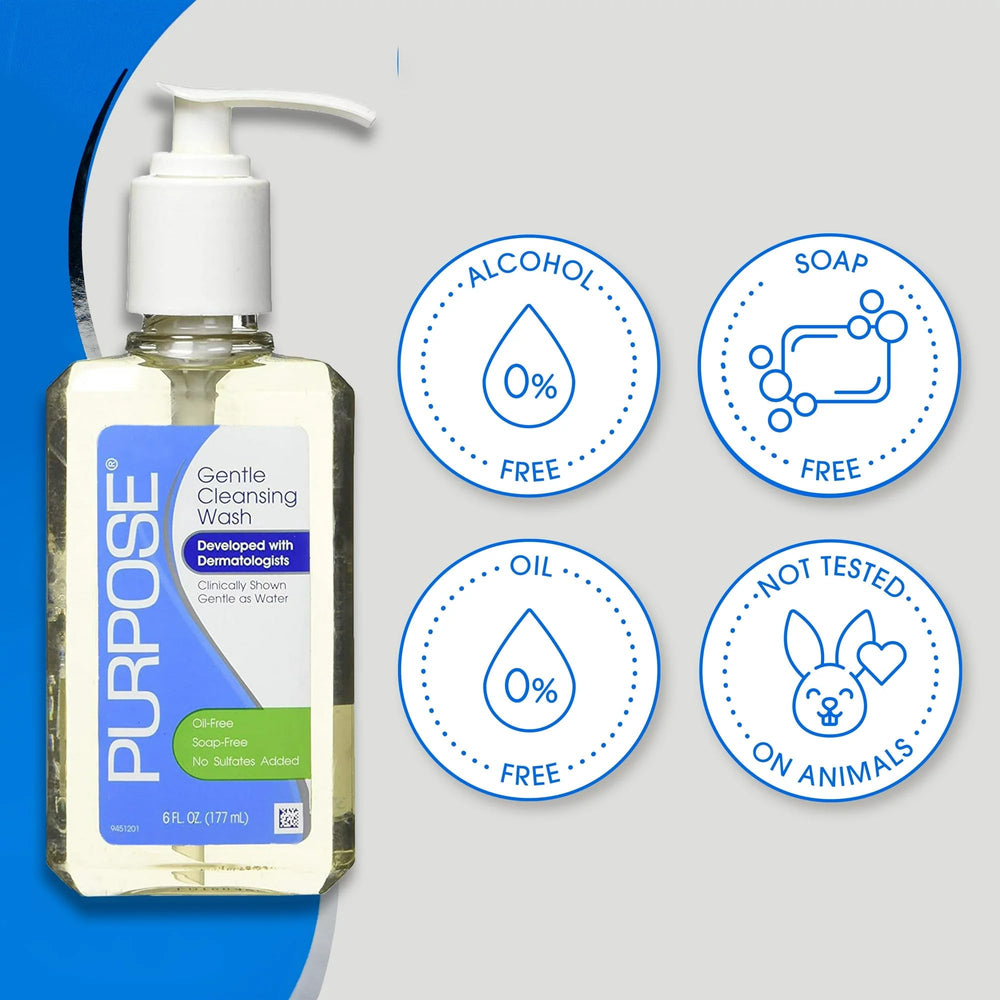 Purpose Gentle Cleansing Wash foaming-lather reveals a soft, non-stripping cleanse.