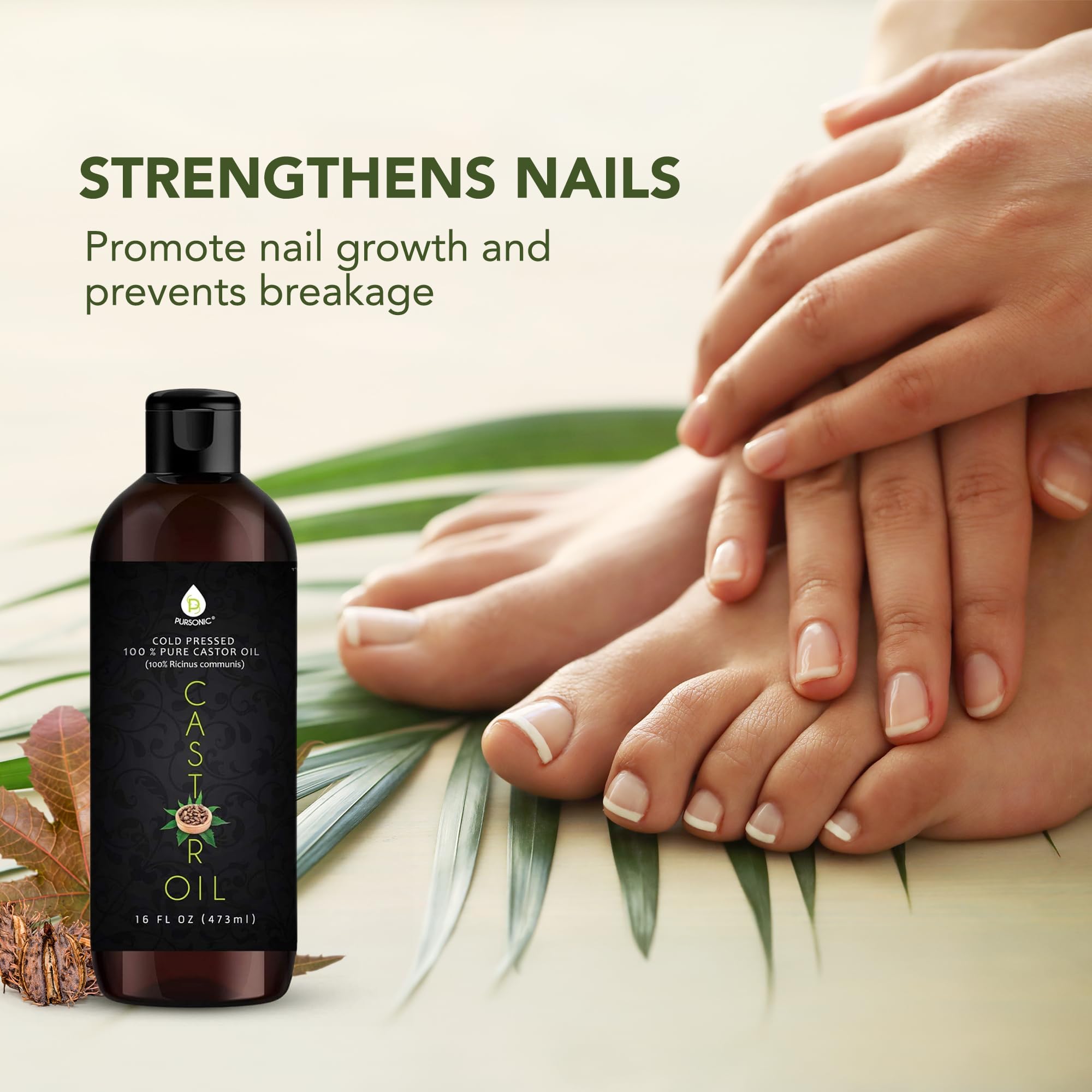 Pursonic Castor Oil supports hair-growth routines and scalp nourishment