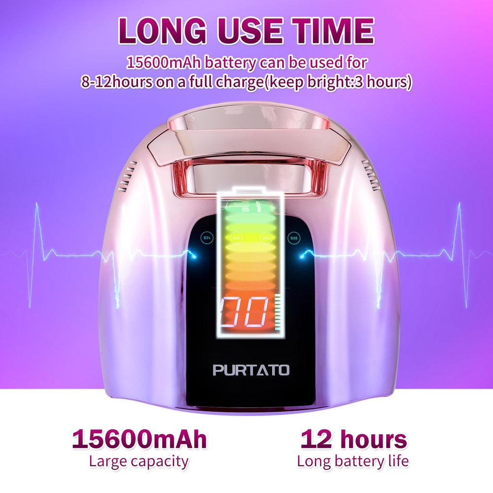 Purtato cordless nail dryer: battery-powered mobility for on-the-go gel nails.