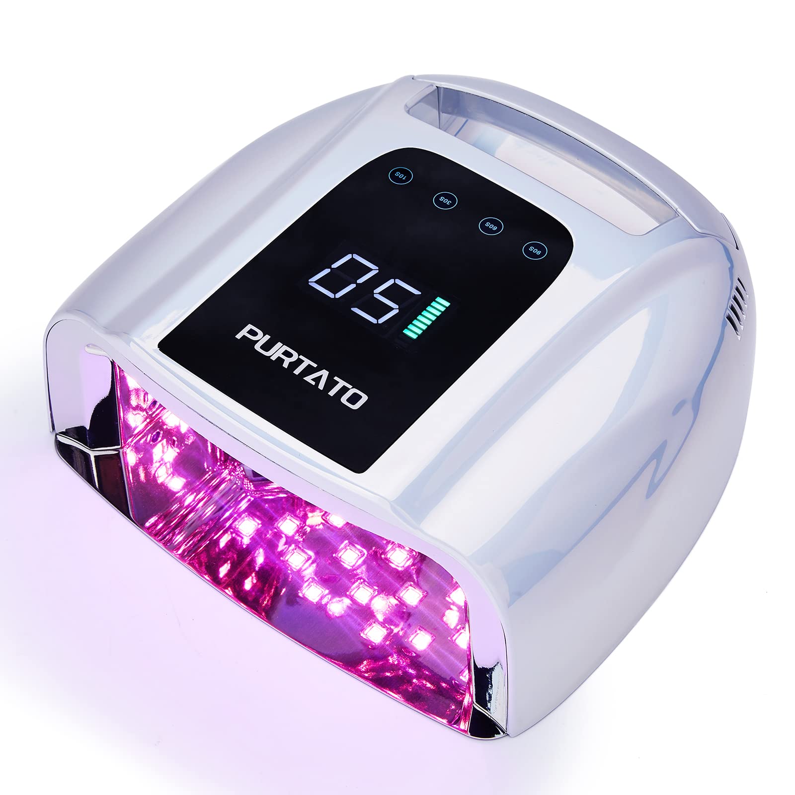 Purtato nail lamp 96W UV LED; fast curing for gel nails at home.