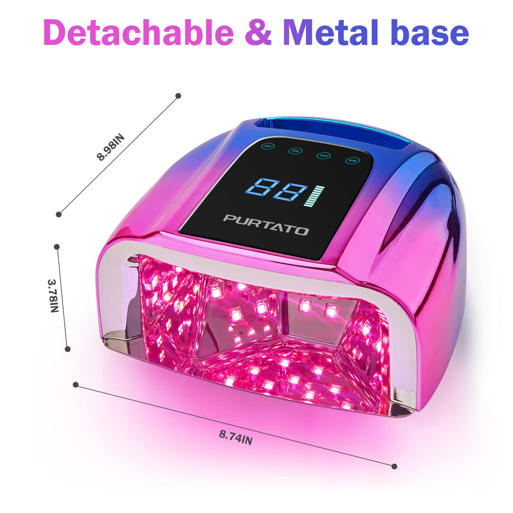 Purtato nail lamp large LCD display showing remaining cure time clearly