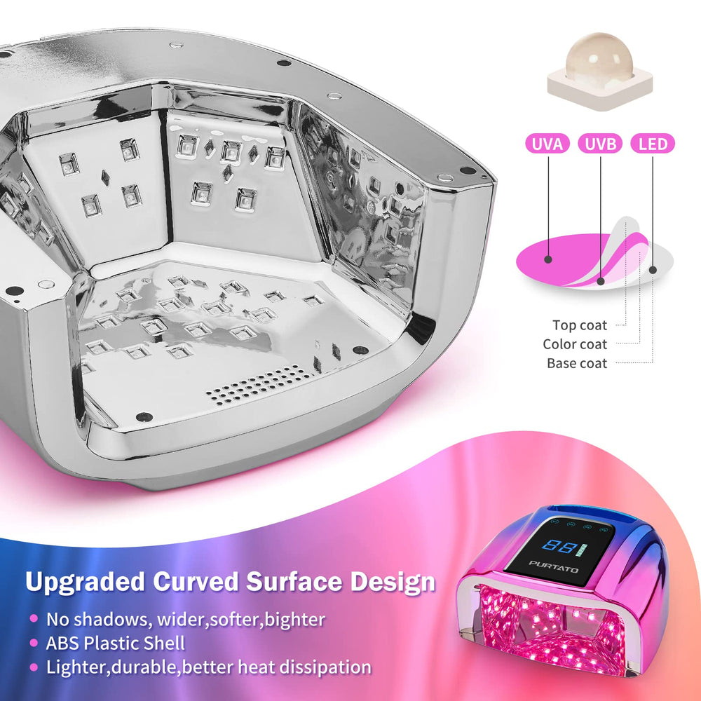 Purtato nail lamp 42 LED beads with 365nm and 405nm wavelengths for even curing