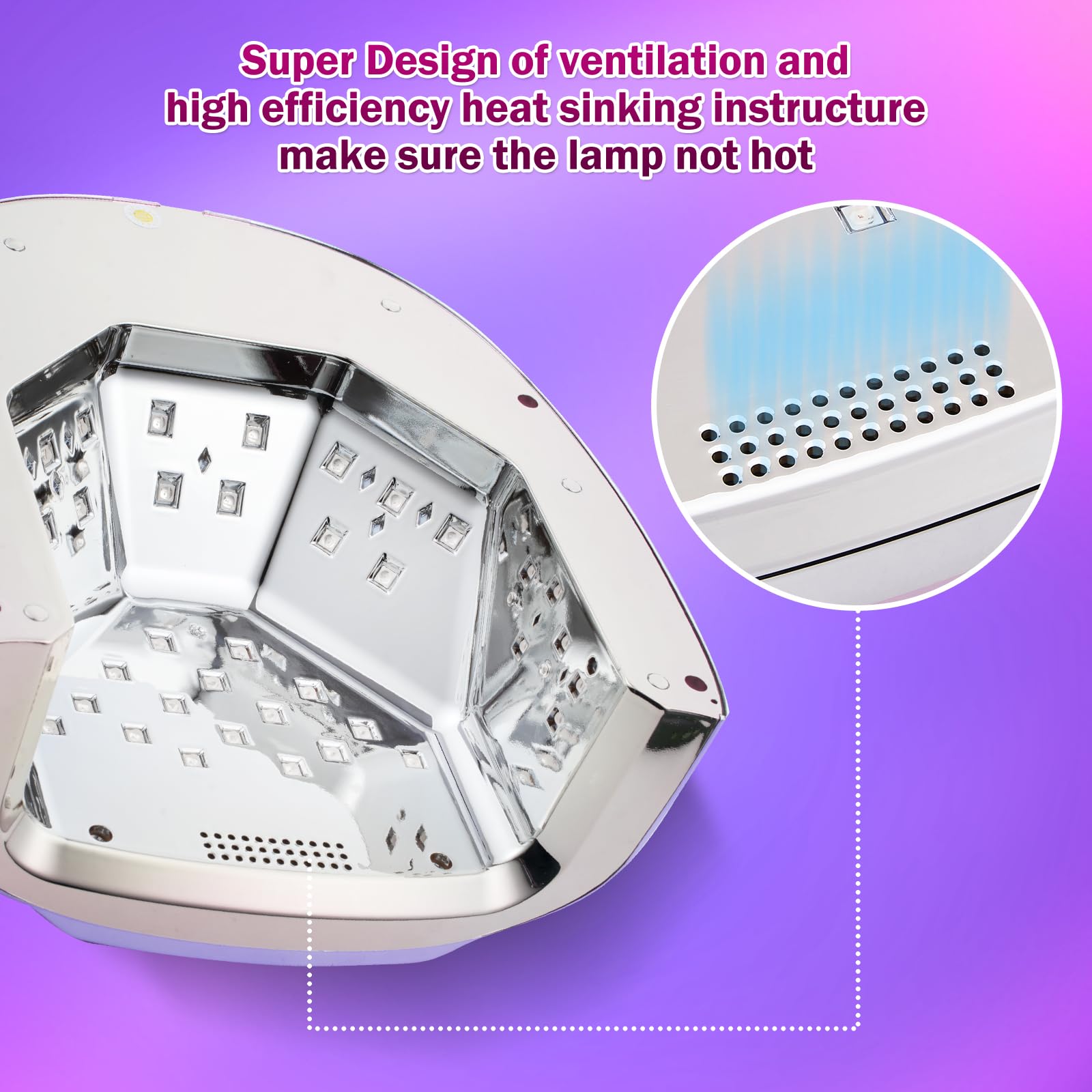 Purtato rectangular design: wide nail coverage for five fingers.