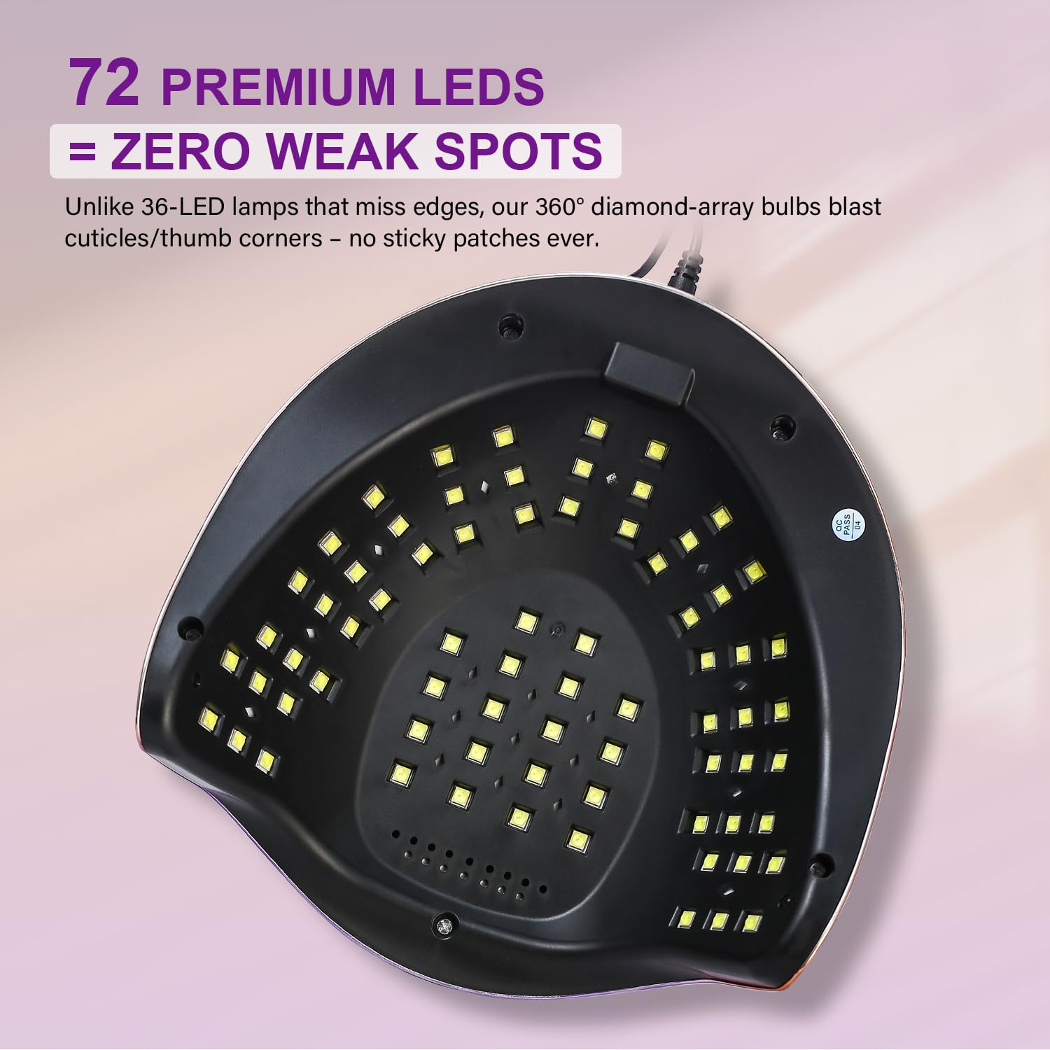 Pushujia 72 LED coverage for shadow free gel curing
