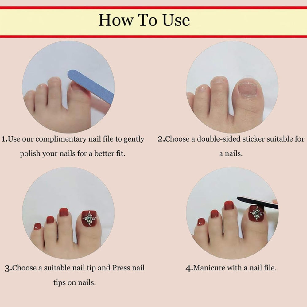 Puyokinm glossy full-cover toenail finish for a polished toe look