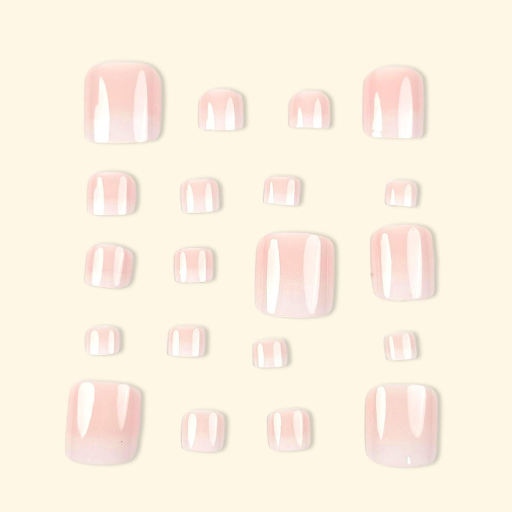 Puyokinm short square ombre toenails on display for natural coverage