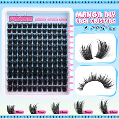 PVDKIW volume lash clusters 16mm wispy for extended lash definition