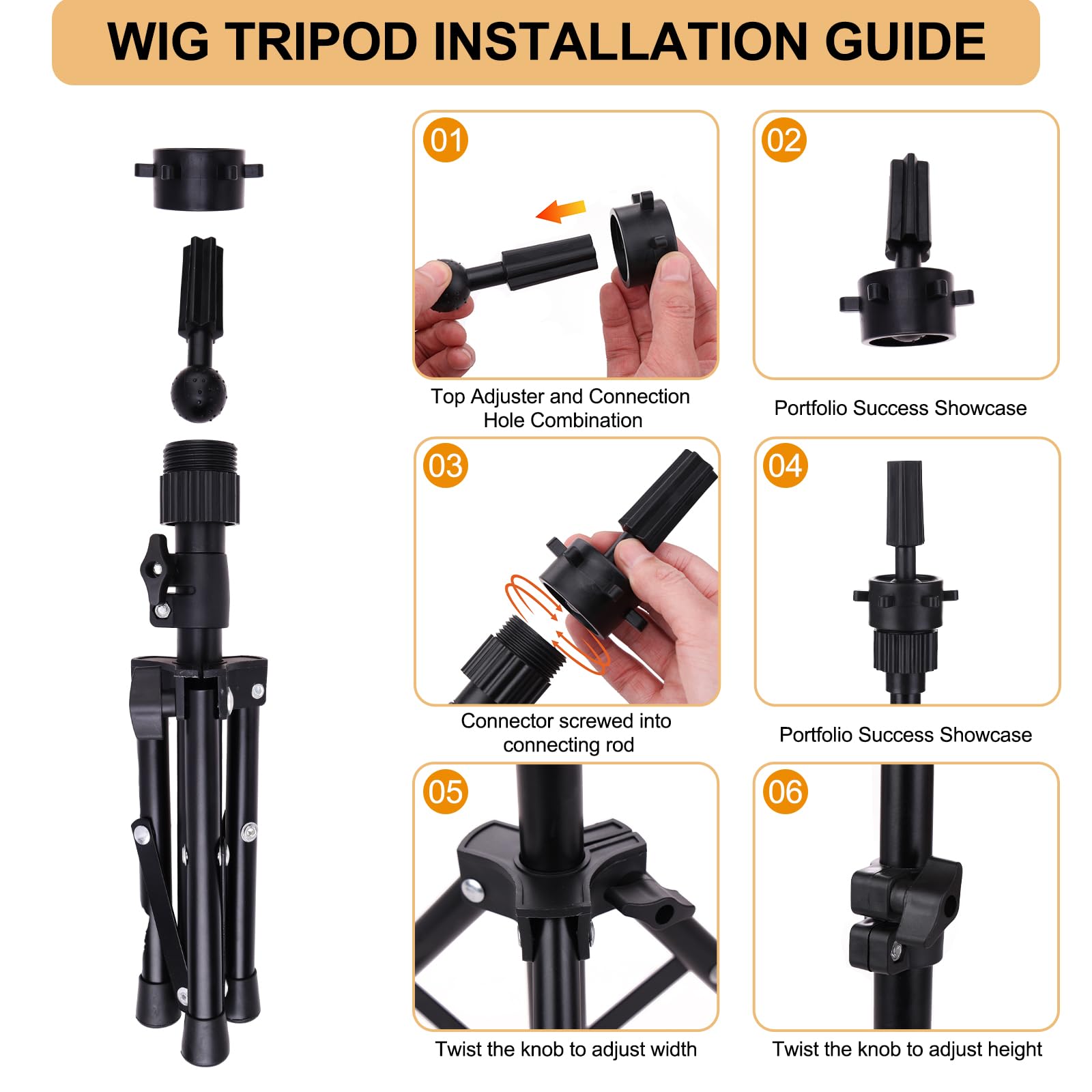 PWEOUKE table clamp stand keeps the wig head secure during setup