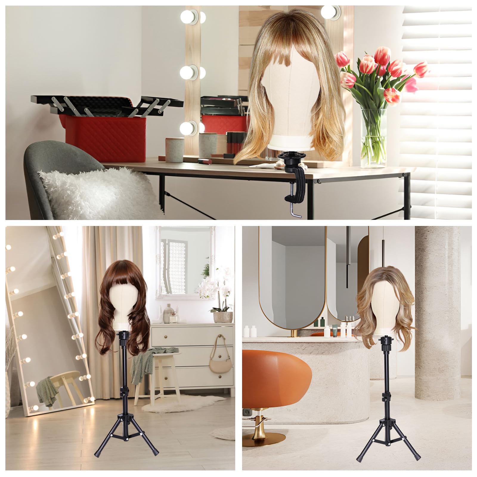 PWEOUKE wig clips secure hair while styling
