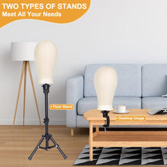 PWEOUKE wig stand tripod delivers stable height for professional work