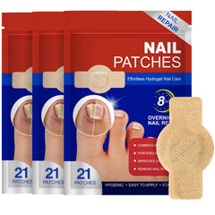 Pwkvsn nail patches 63pcs pack laid out for overnight nail care.