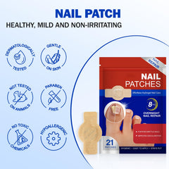 Pwkvsn overnight repair patch being applied to a nail.