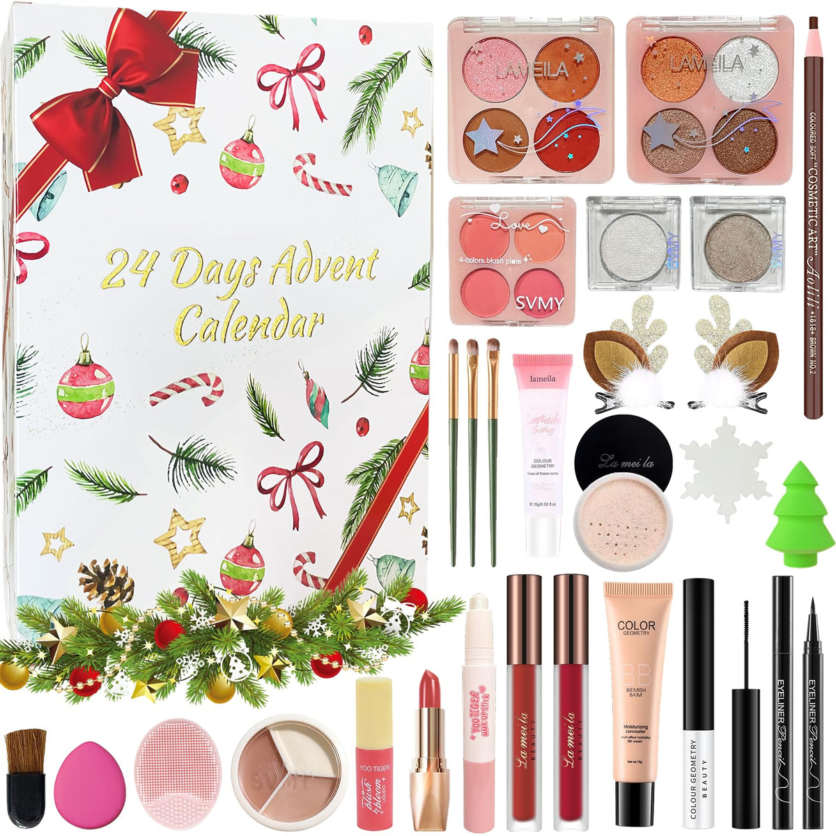 PWYSHXDF makeup advent calendar 24days box-open offering daily beauty surprises for holiday looks
