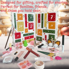 PWYSHXDF makeup advent calendar eye lip face essentials close-up shows pigment rich shadows
