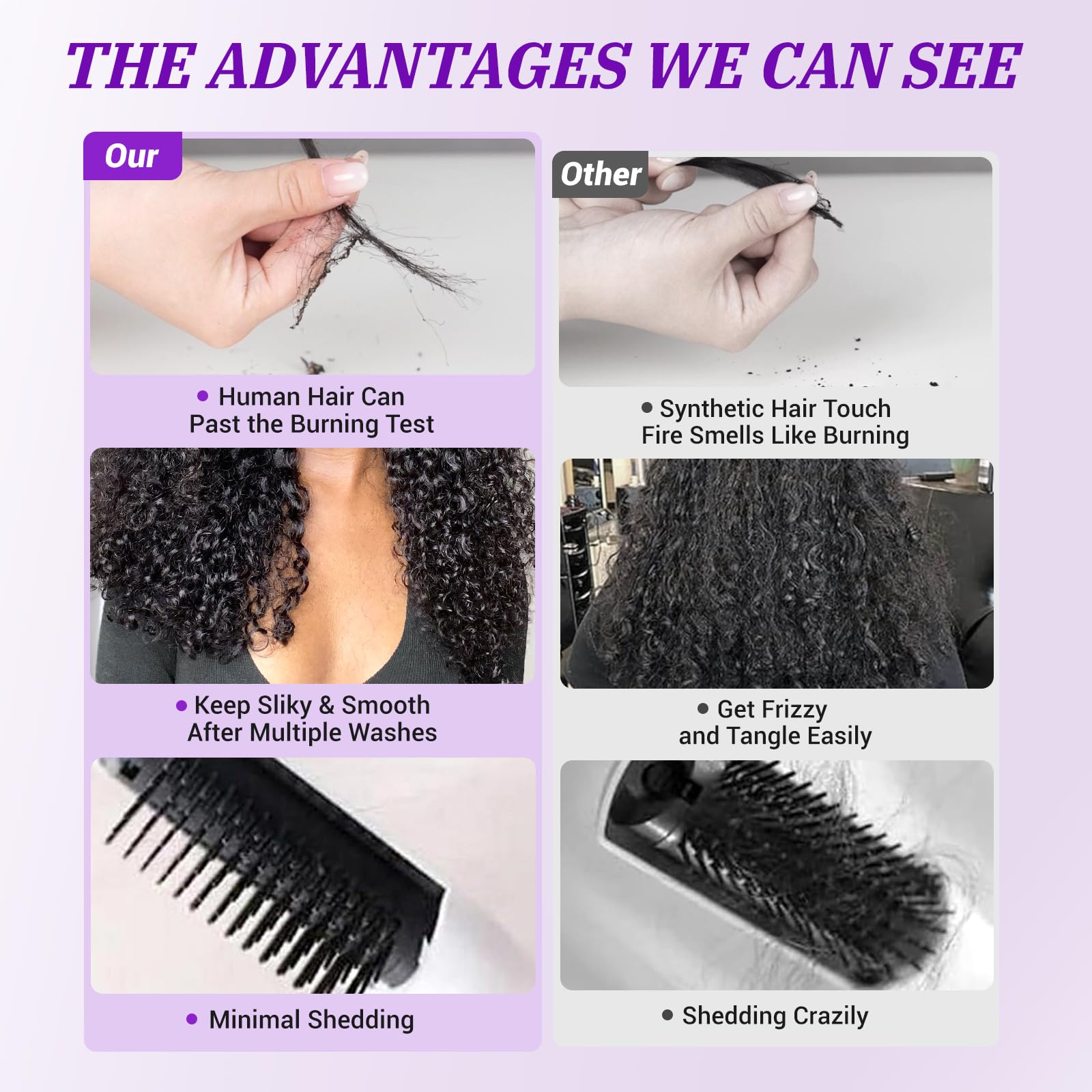 PXCPXC Burmese curly bundles natural black color for seamless blending