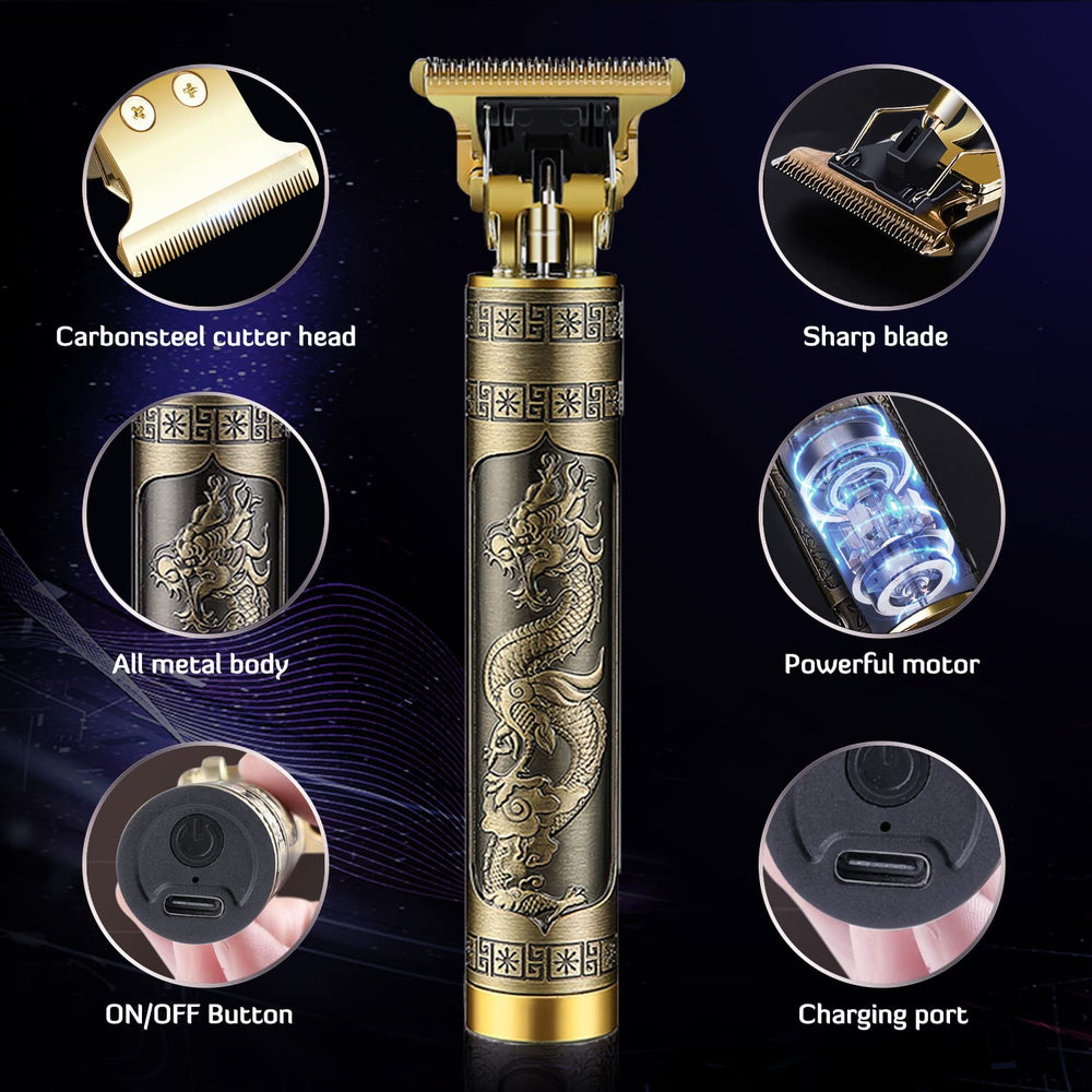 PXLISIE professional cordless hair trimmer ergonomic all-metal handle for comfort