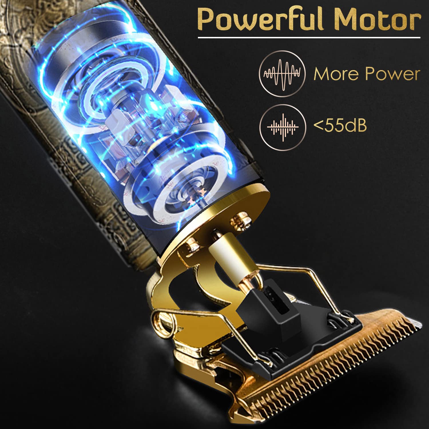 PXLISIE professional cordless hair trimmer USB charging port emphasizes travel-ready power