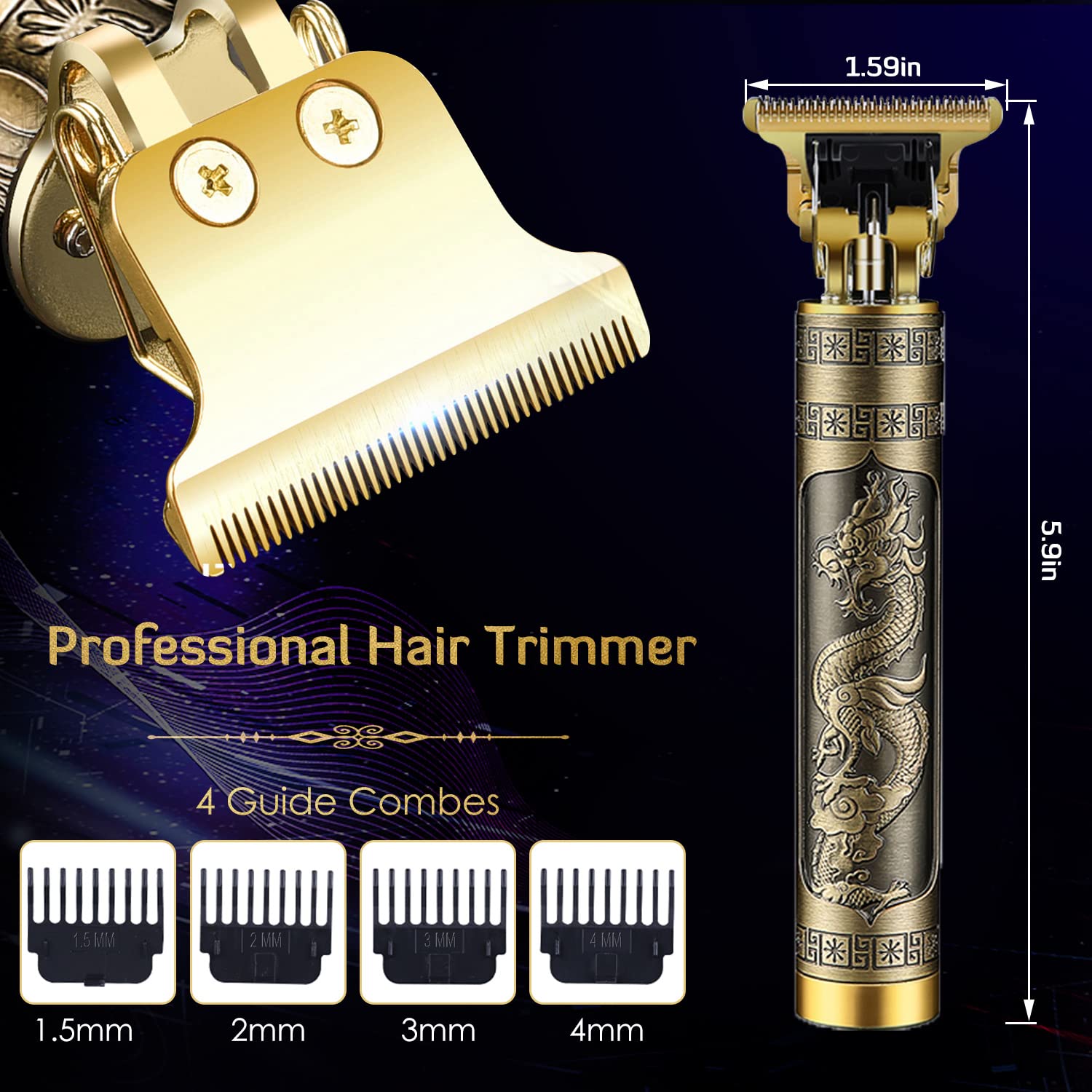 PXLISIE professional cordless hair trimmer with guide guards demonstrates length control