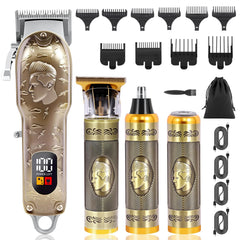 PXLISIE professional hair clipper set bronze main unit with LED display for precise grooming