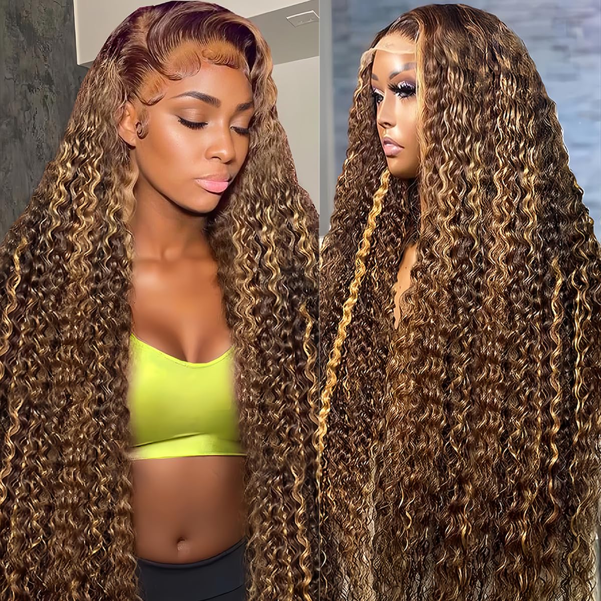 PXTPXT 30-inch honey blonde wig showcases seamless lace front for natural daily wear