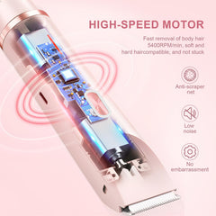PYATE bikini trimmer removable blades with cleaning brush for easy maintenance