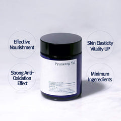 Pyunkang Yul Nutrition Cream texture swirl demonstrates non-greasy moisture.